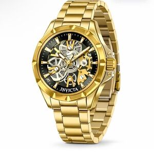 Invicta Objet D Art 44mm Gold Skeleton Automatic Watch NEW